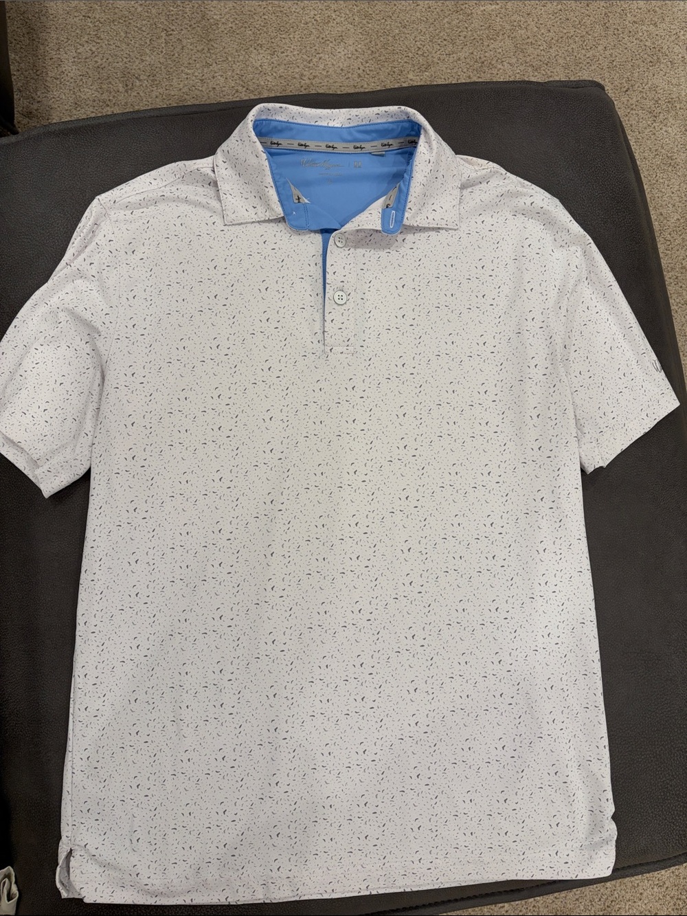 Walter Hagen Men's Small White Micro-Print golf polo
